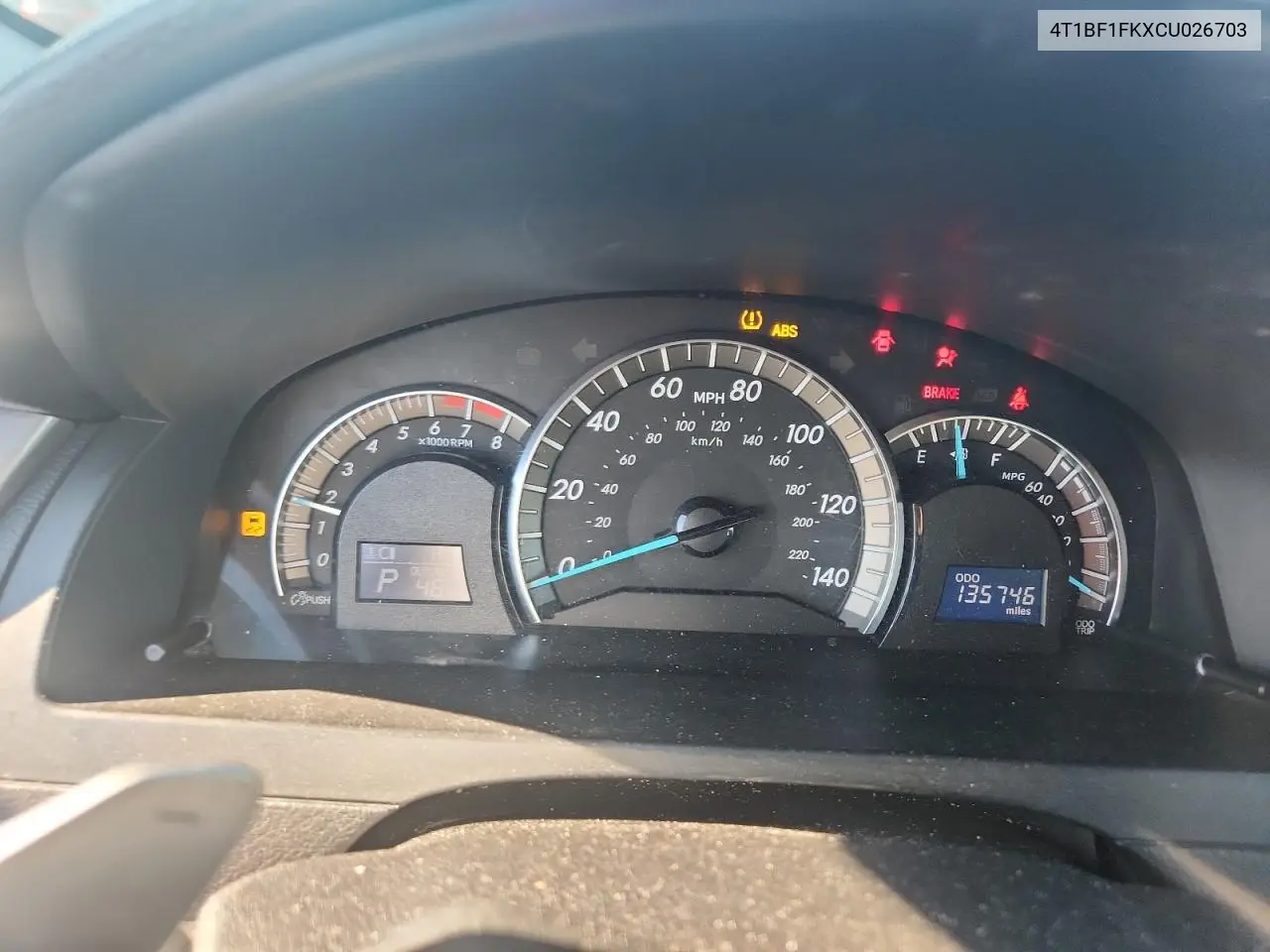 4T1BF1FKXCU026703 2012 Toyota Camry Base