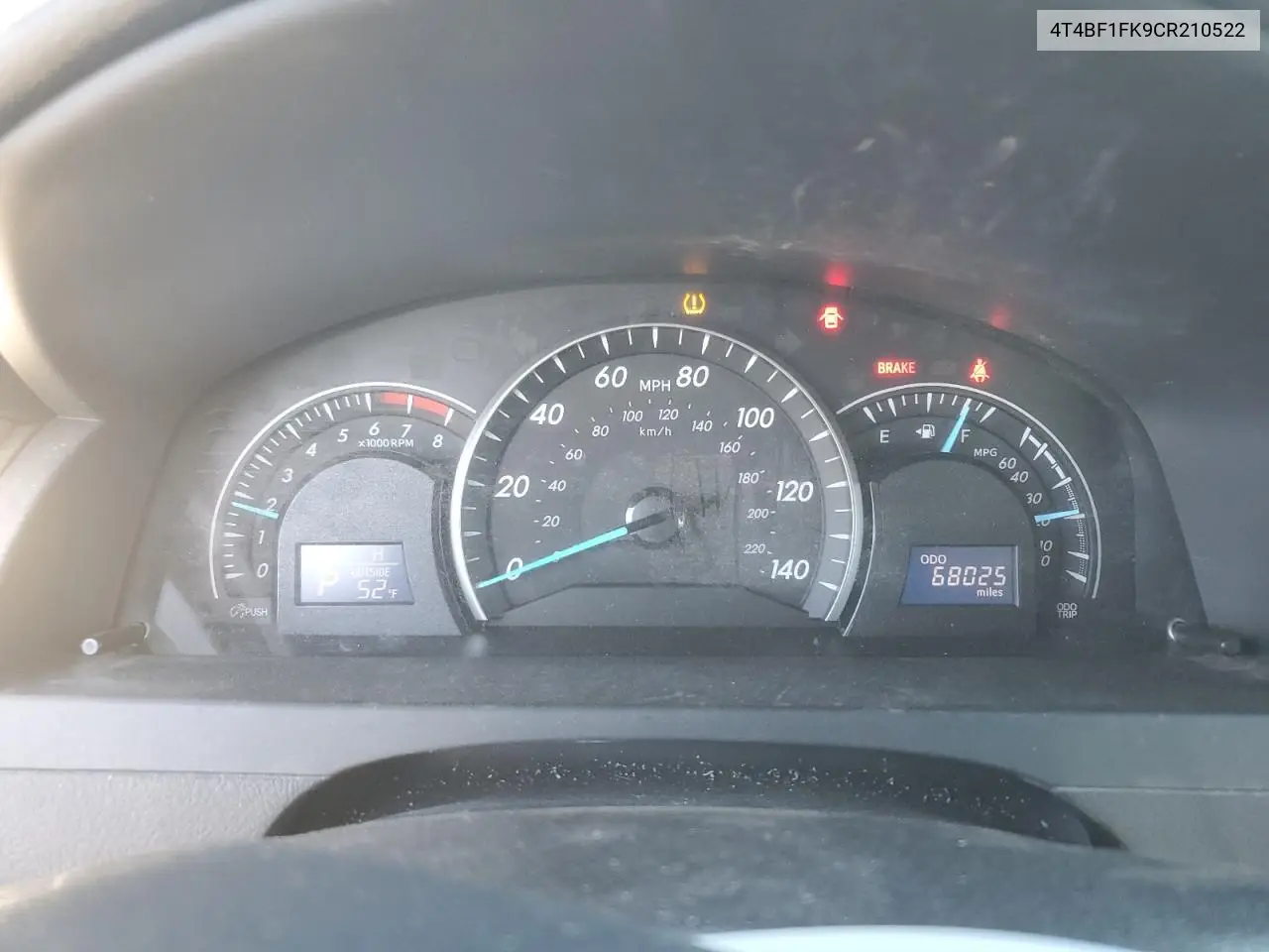 4T4BF1FK9CR210522 2012 Toyota Camry Base