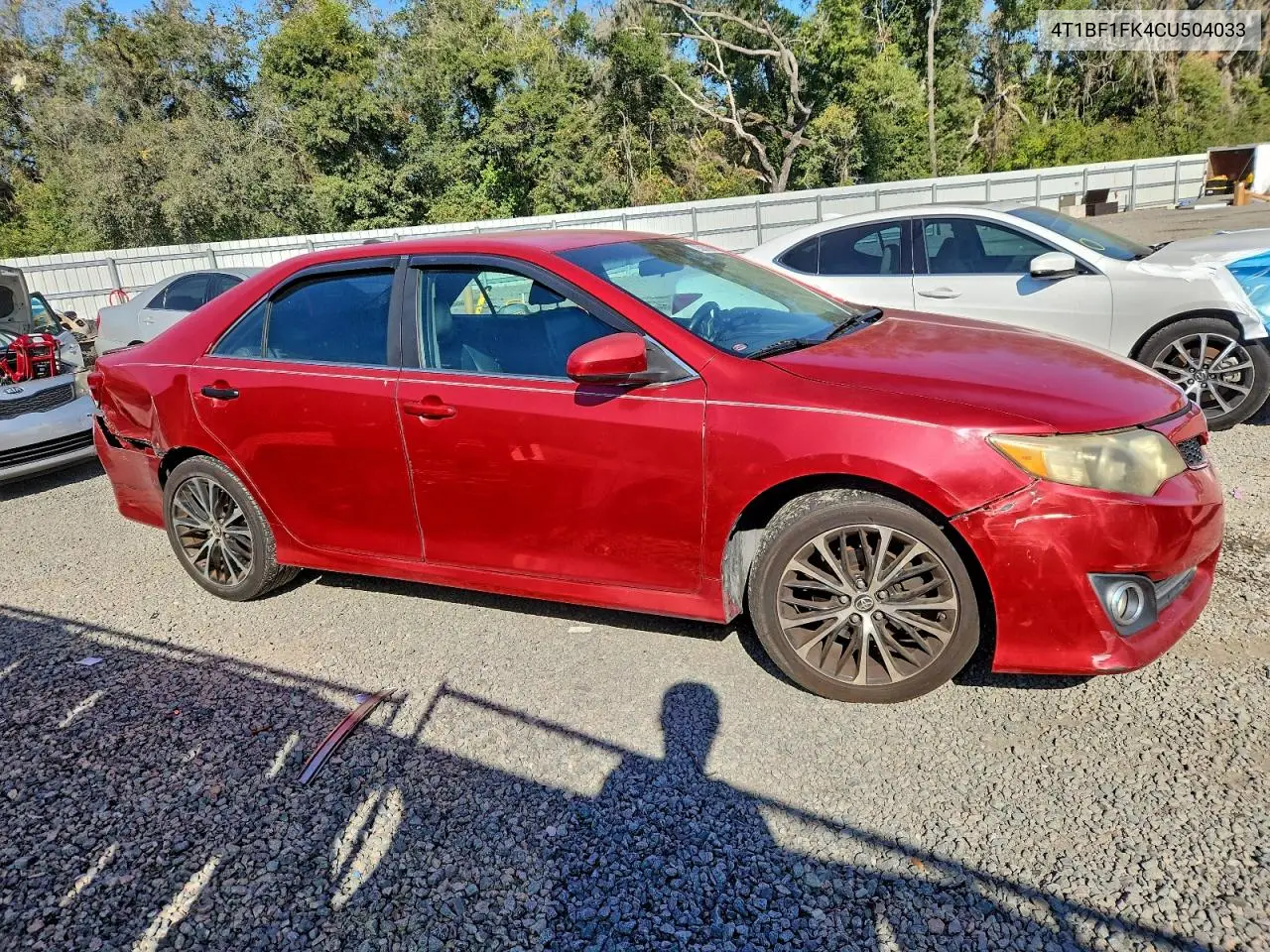 4T1BF1FK4CU504033 2012 Toyota Camry Base