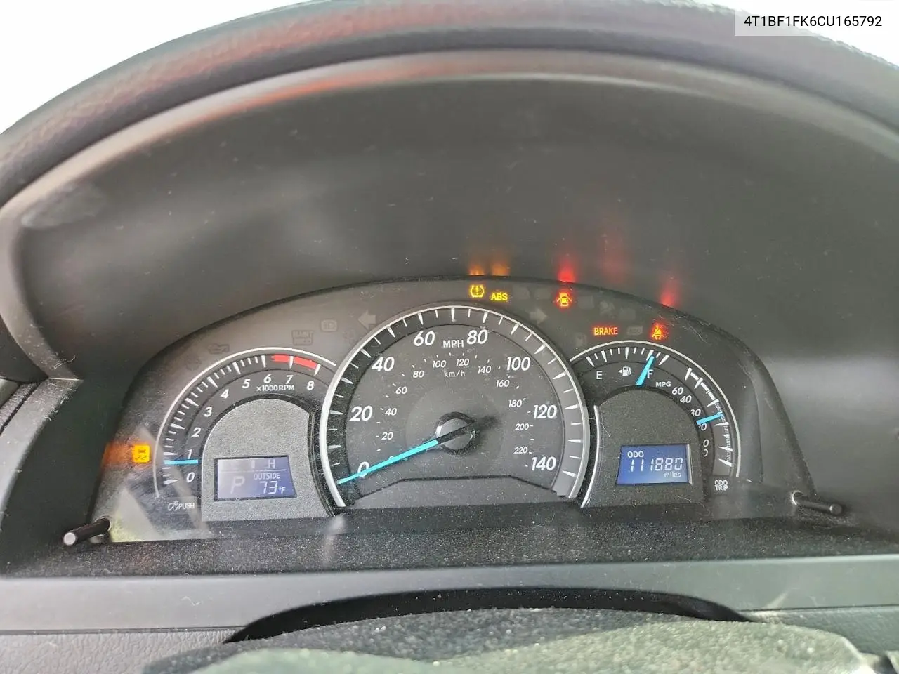 4T1BF1FK6CU165792 2012 Toyota Camry Base