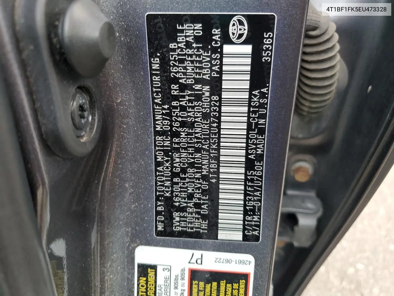 4T1BF1FK5EU473328 2014 Toyota Camry L