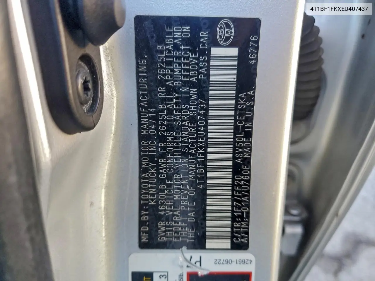 4T1BF1FKXEU407437 2014 Toyota Camry L