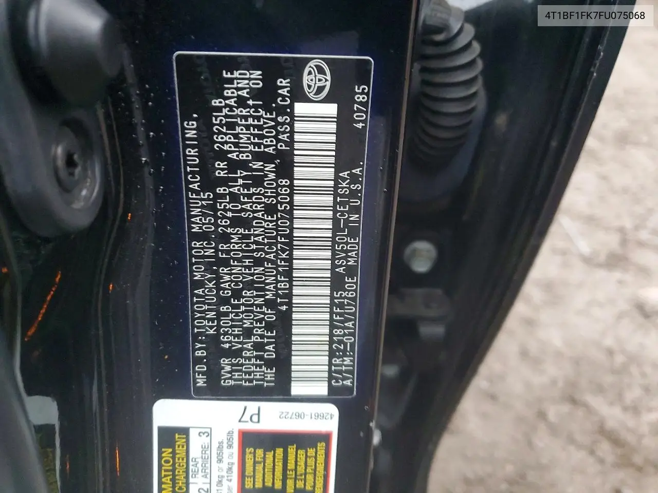 4T1BF1FK7FU075068 2015 Toyota Camry