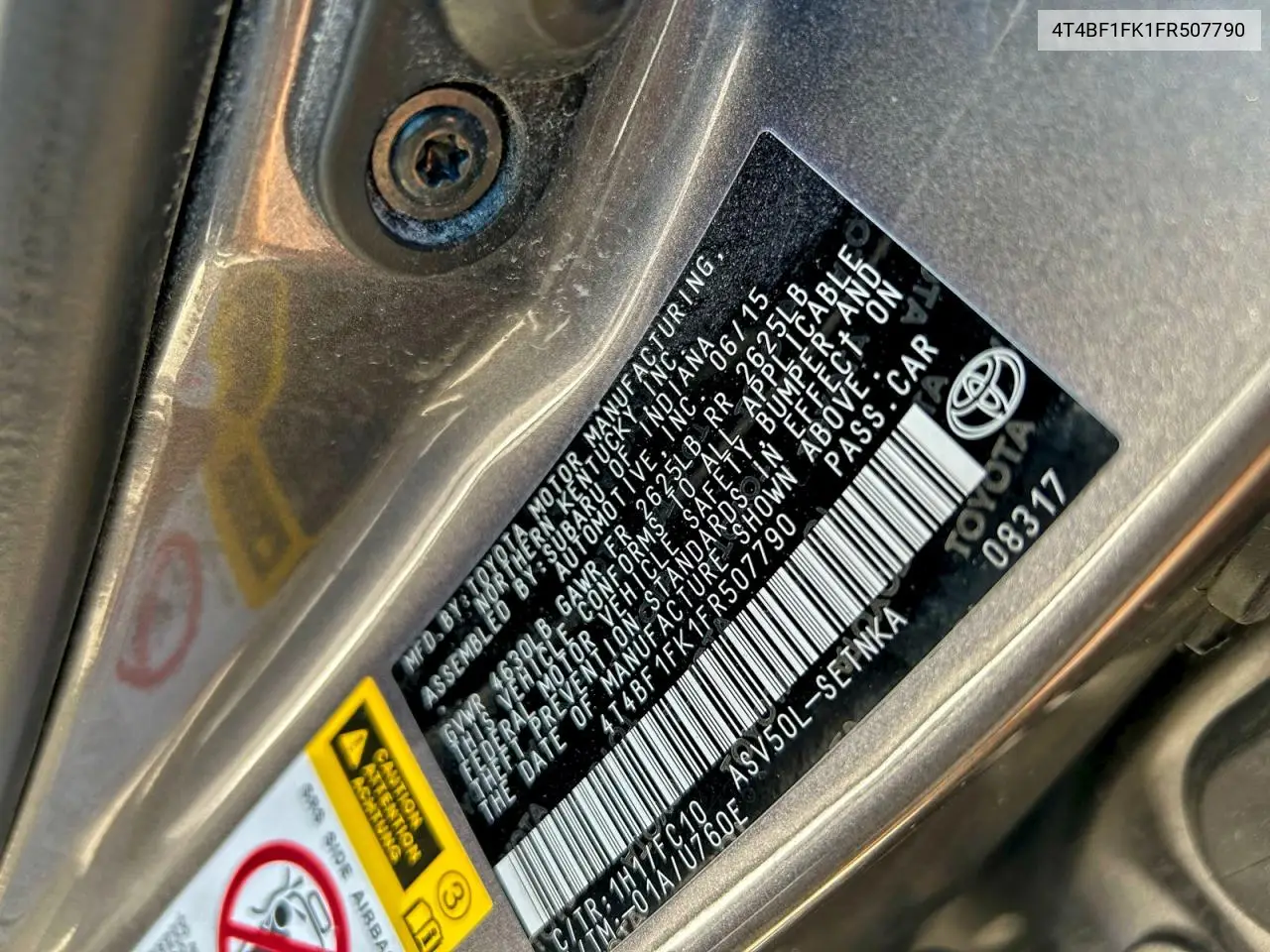 4T4BF1FK1FR507790 2015 Toyota Camry Le