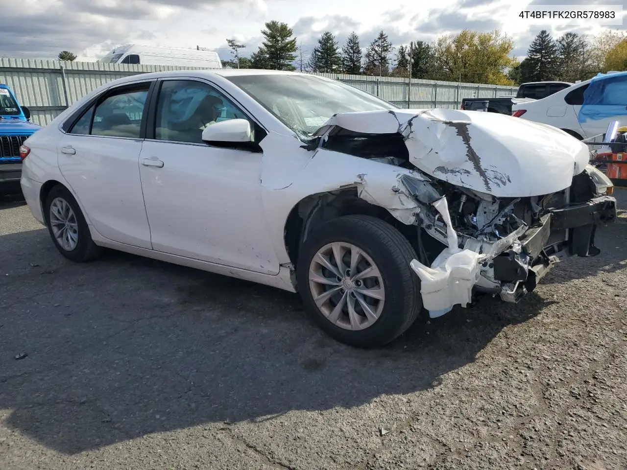 4T4BF1FK2GR578983 2016 Toyota Camry Le
