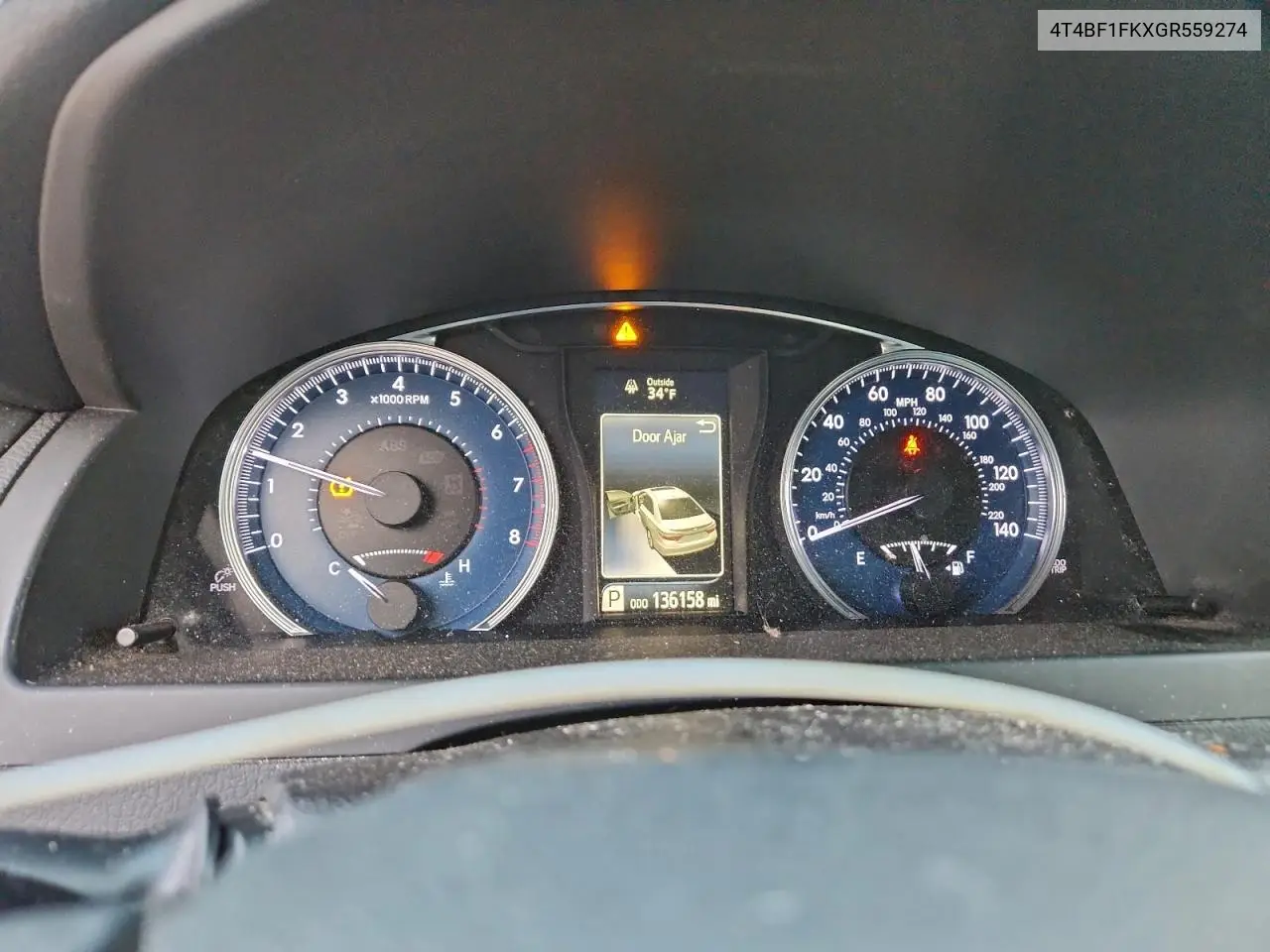 4T4BF1FKXGR559274 2016 Toyota Camry Le