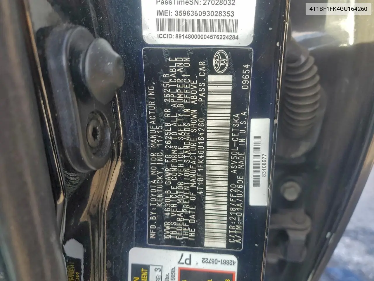4T1BF1FK4GU164260 2016 Toyota Camry Le