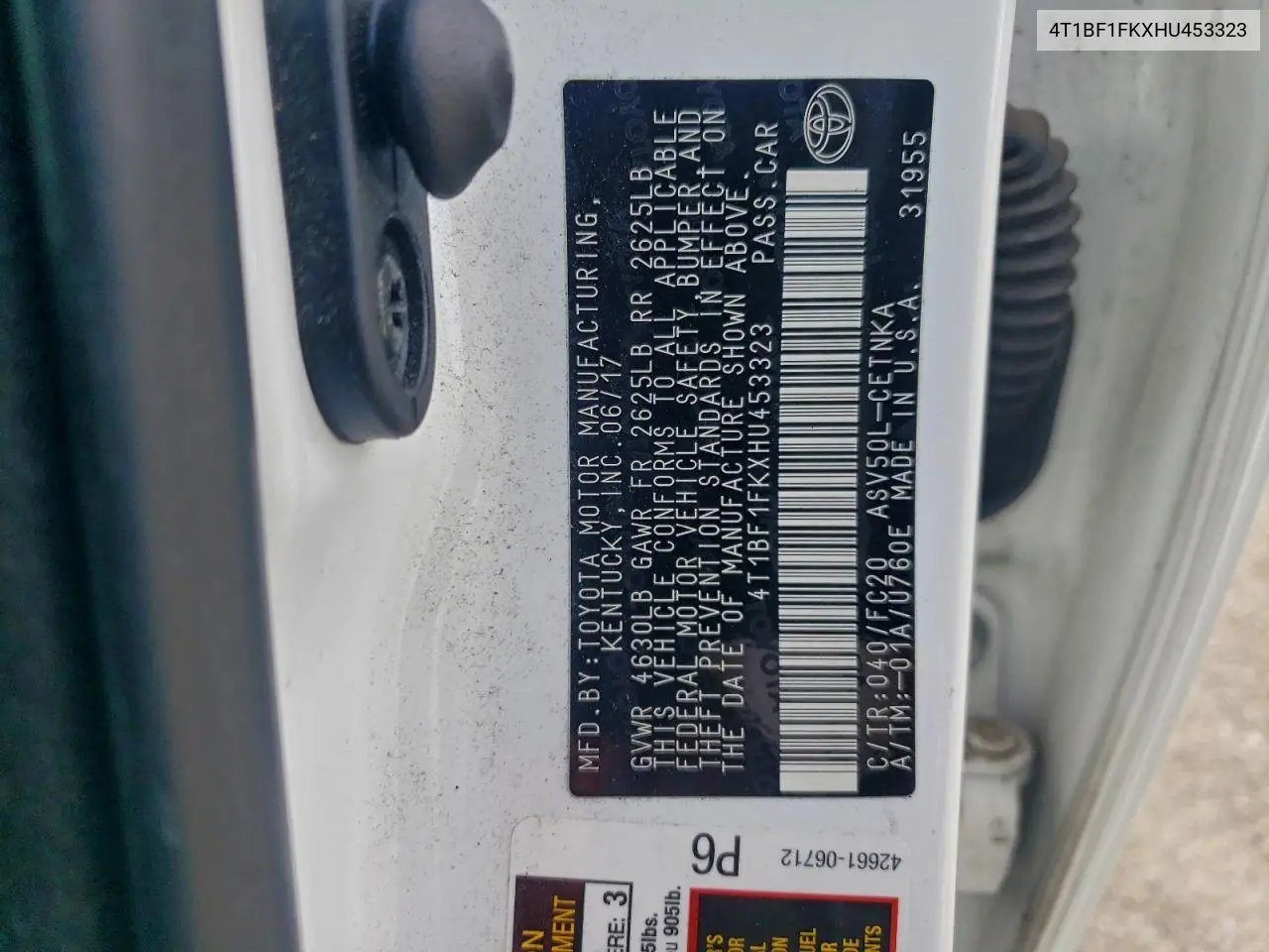 4T1BF1FKXHU453323 2017 Toyota Camry Le