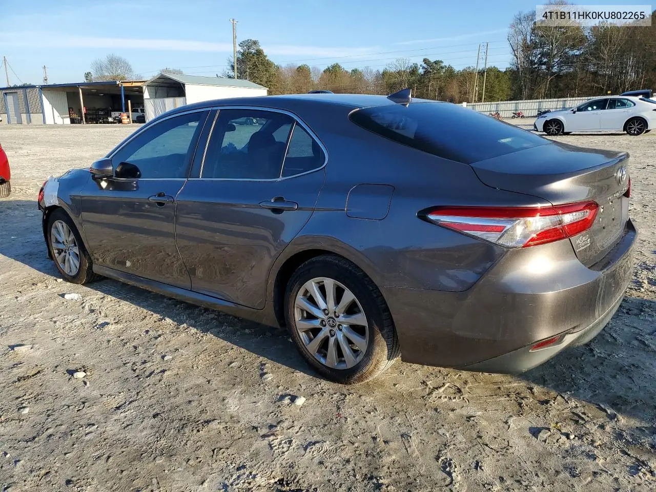 4T1B11HK0KU802265 2019 Toyota Camry L