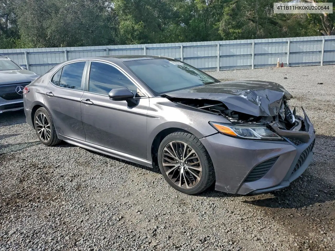 4T1B11HK0KU200644 2019 Toyota Camry L