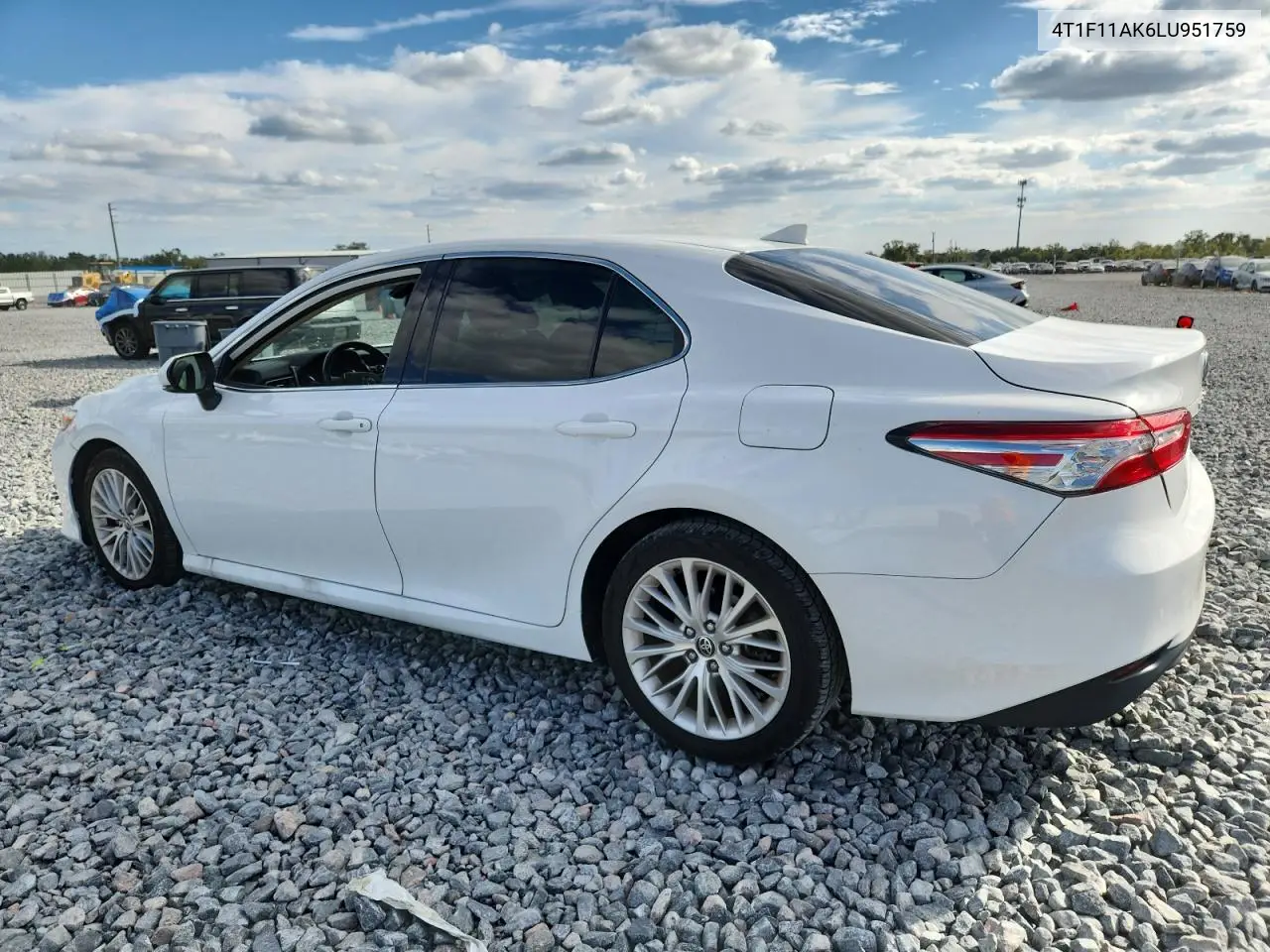 4T1F11AK6LU951759 2020 Toyota Camry Xle