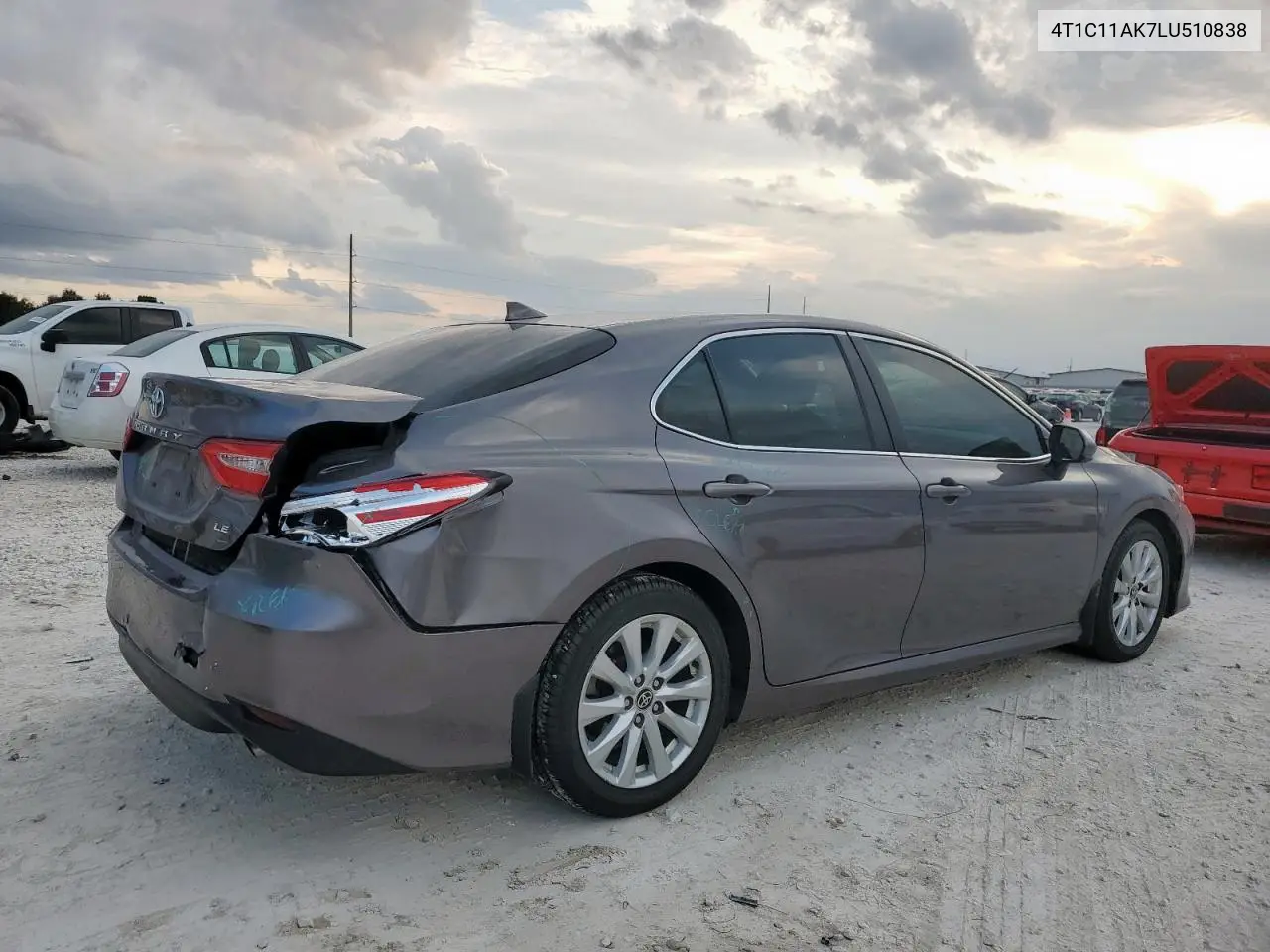 4T1C11AK7LU510838 2020 Toyota Camry Le