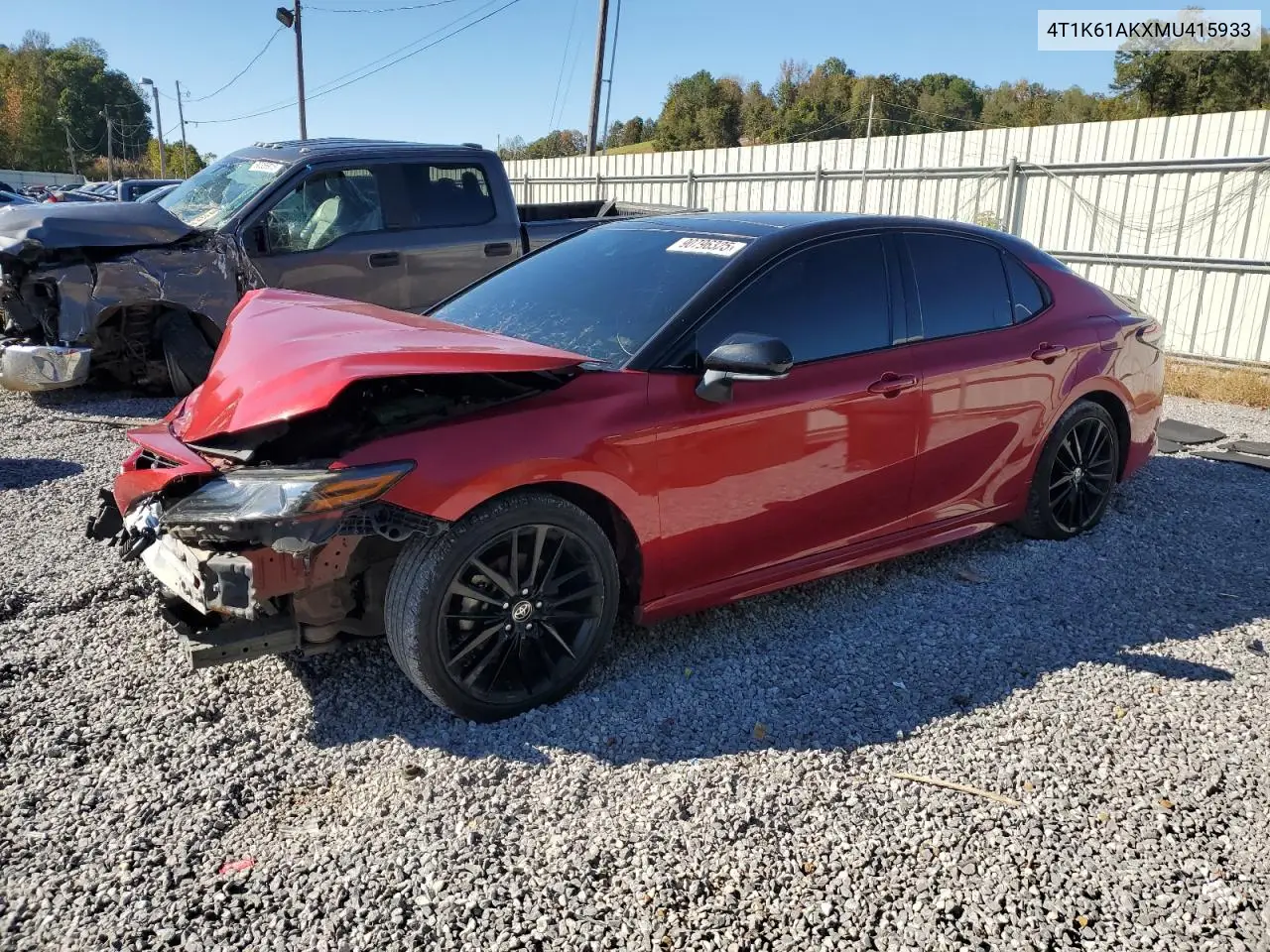 4T1K61AKXMU415933 2021 Toyota Camry Xse