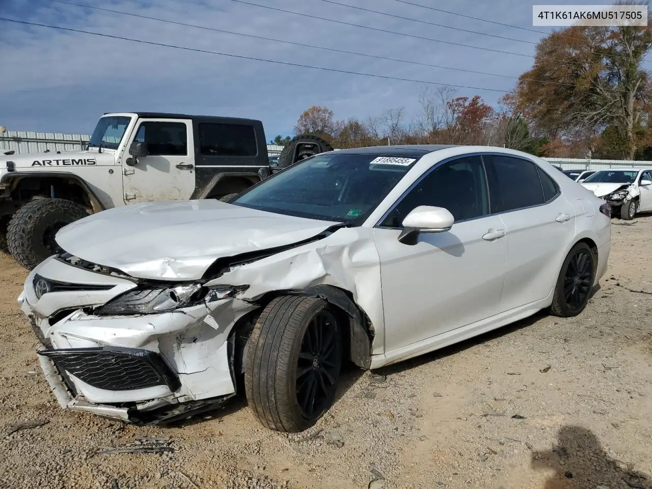 4T1K61AK6MU517505 2021 Toyota Camry Xse