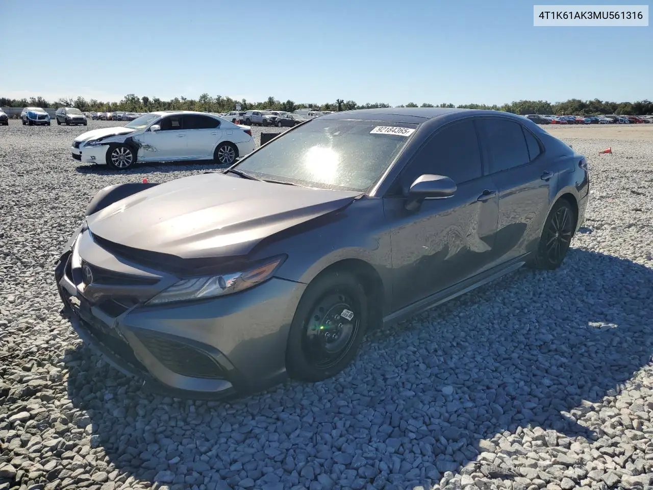 4T1K61AK3MU561316 2021 Toyota Camry Xse