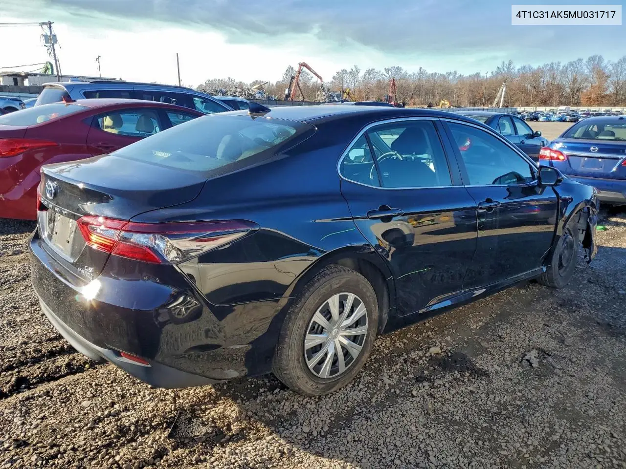4T1C31AK5MU031717 2021 Toyota Camry Le
