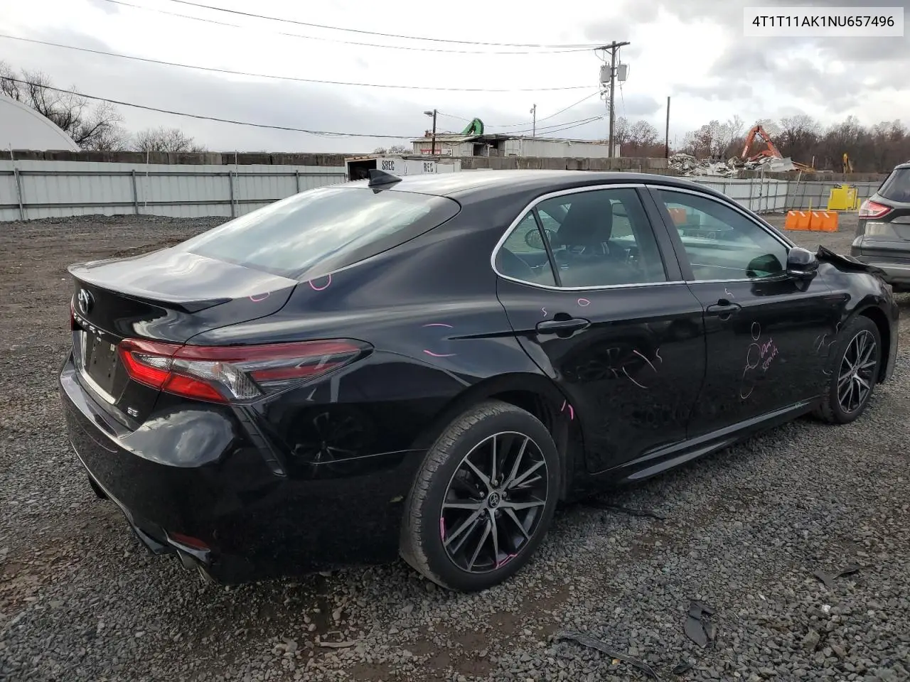 4T1T11AK1NU657496 2022 Toyota Camry Se