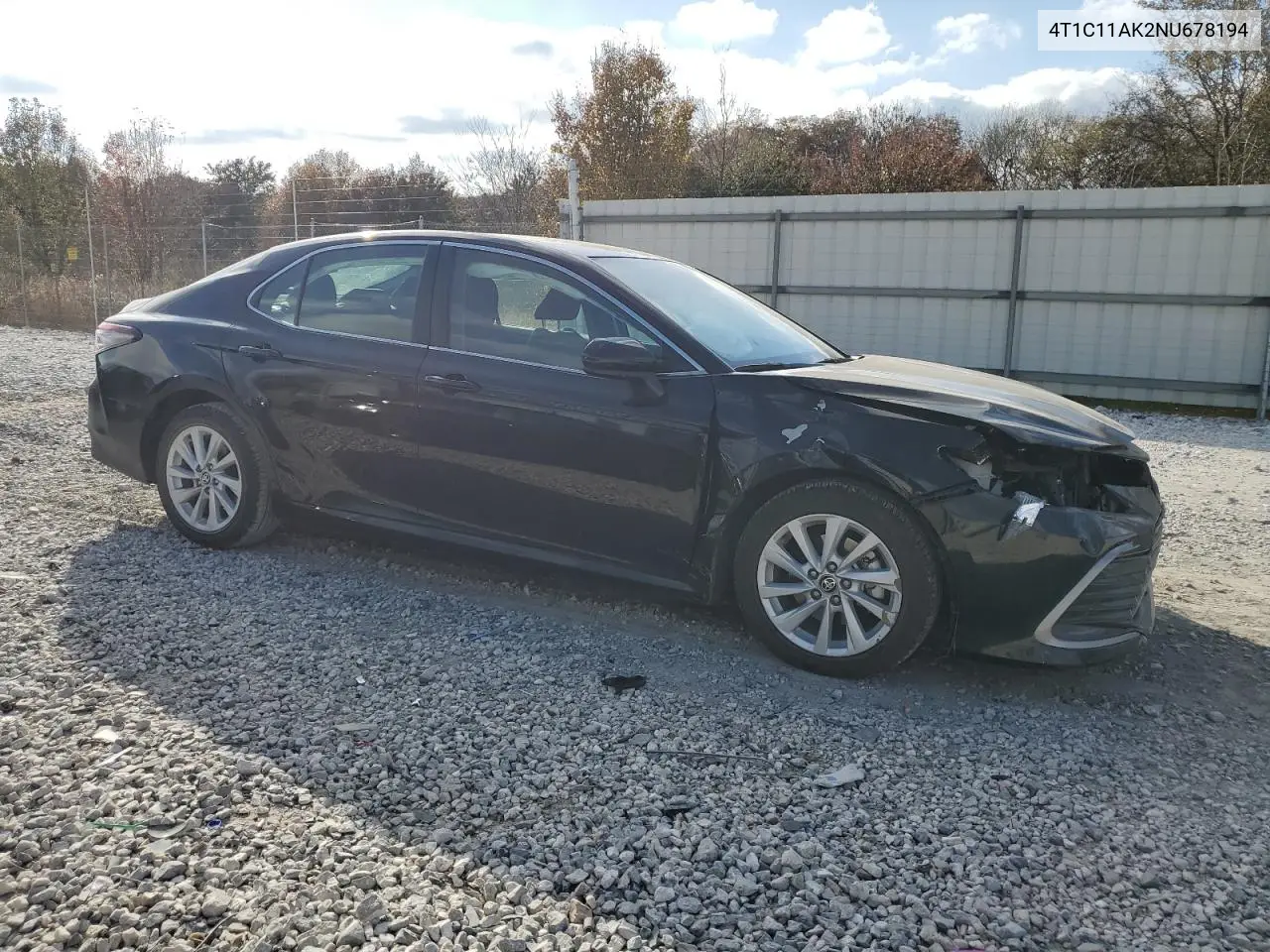4T1C11AK2NU678194 2022 Toyota Camry Le