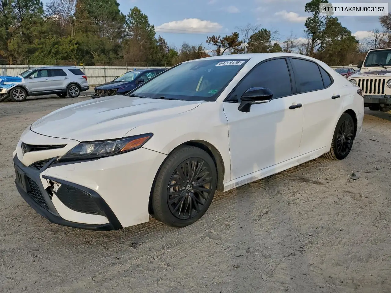 4T1T11AK8NU003157 2022 Toyota Camry Se