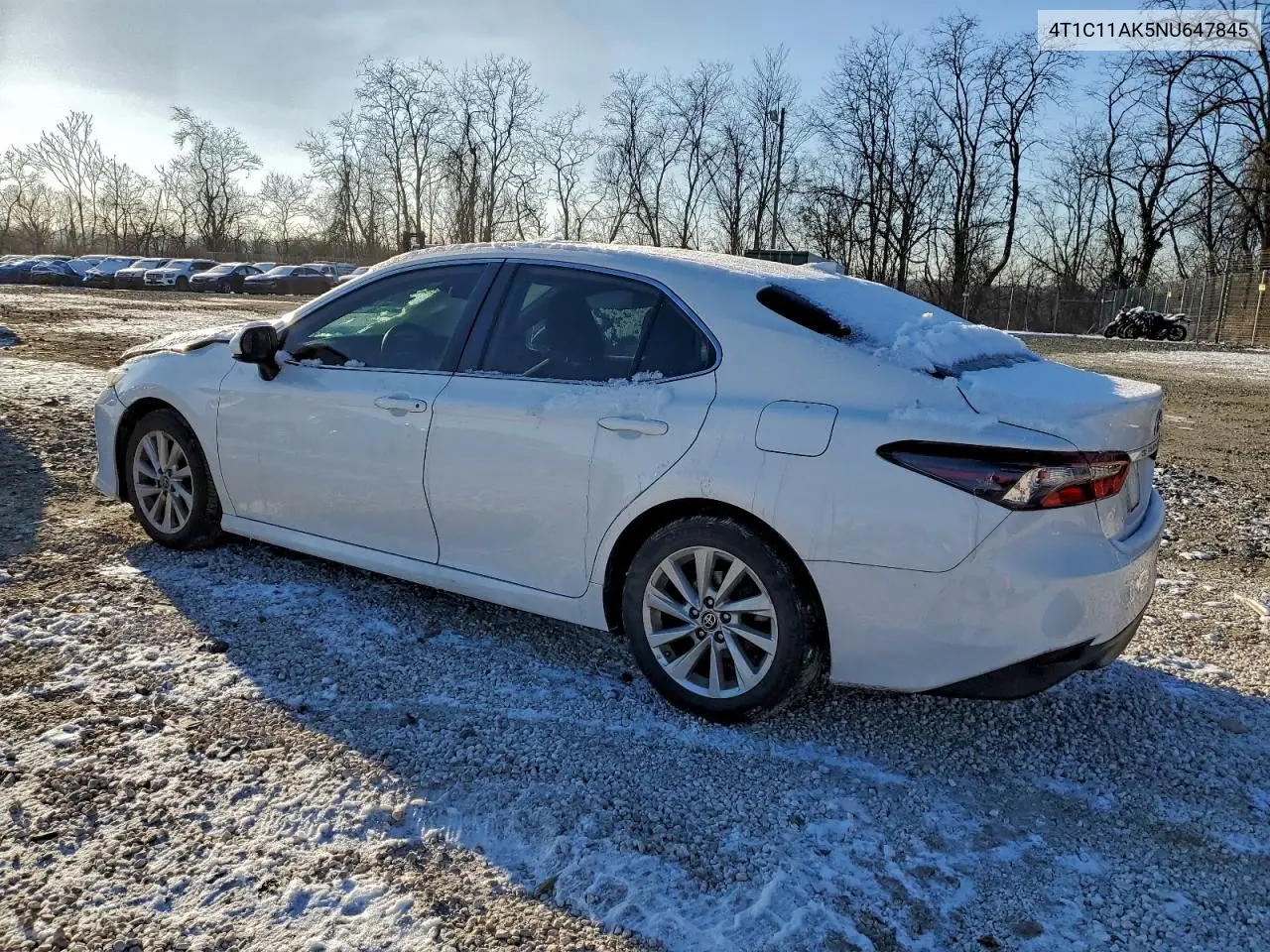 4T1C11AK5NU647845 2022 Toyota Camry Le