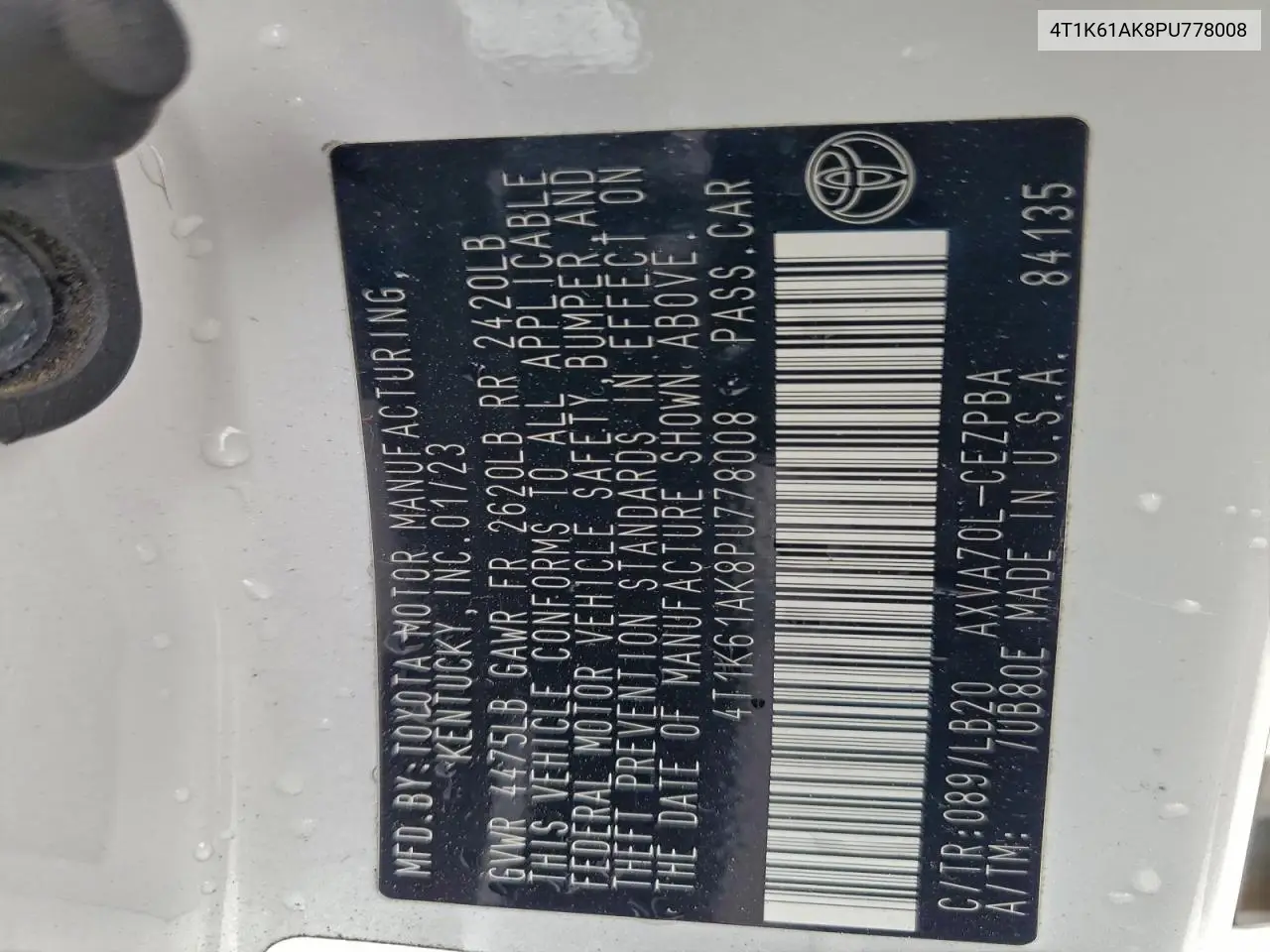 4T1K61AK8PU778008 2023 Toyota Camry Xse