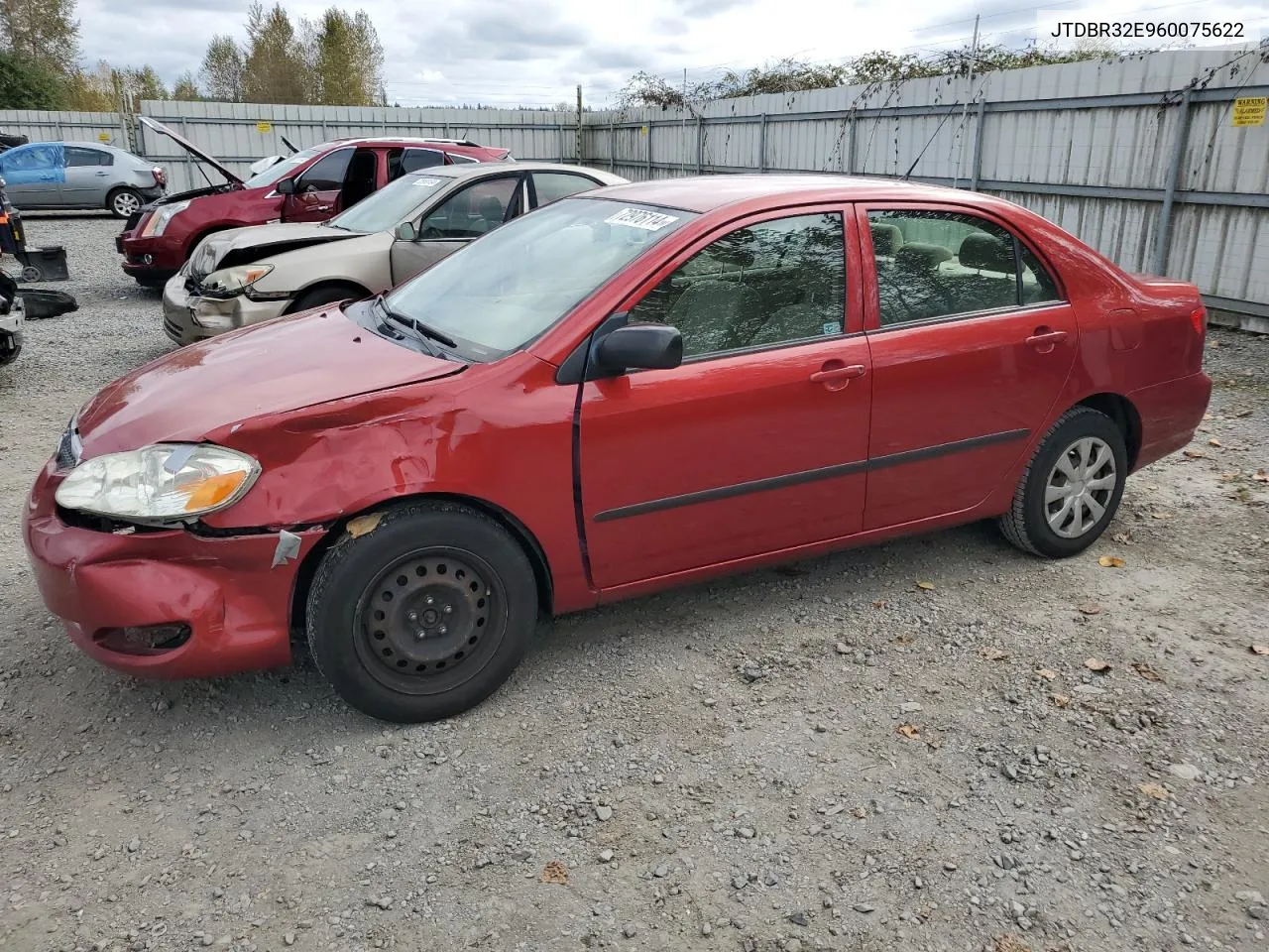 2006 Toyota Corolla Ce VIN: JTDBR32E960075622 Lot: 72976114