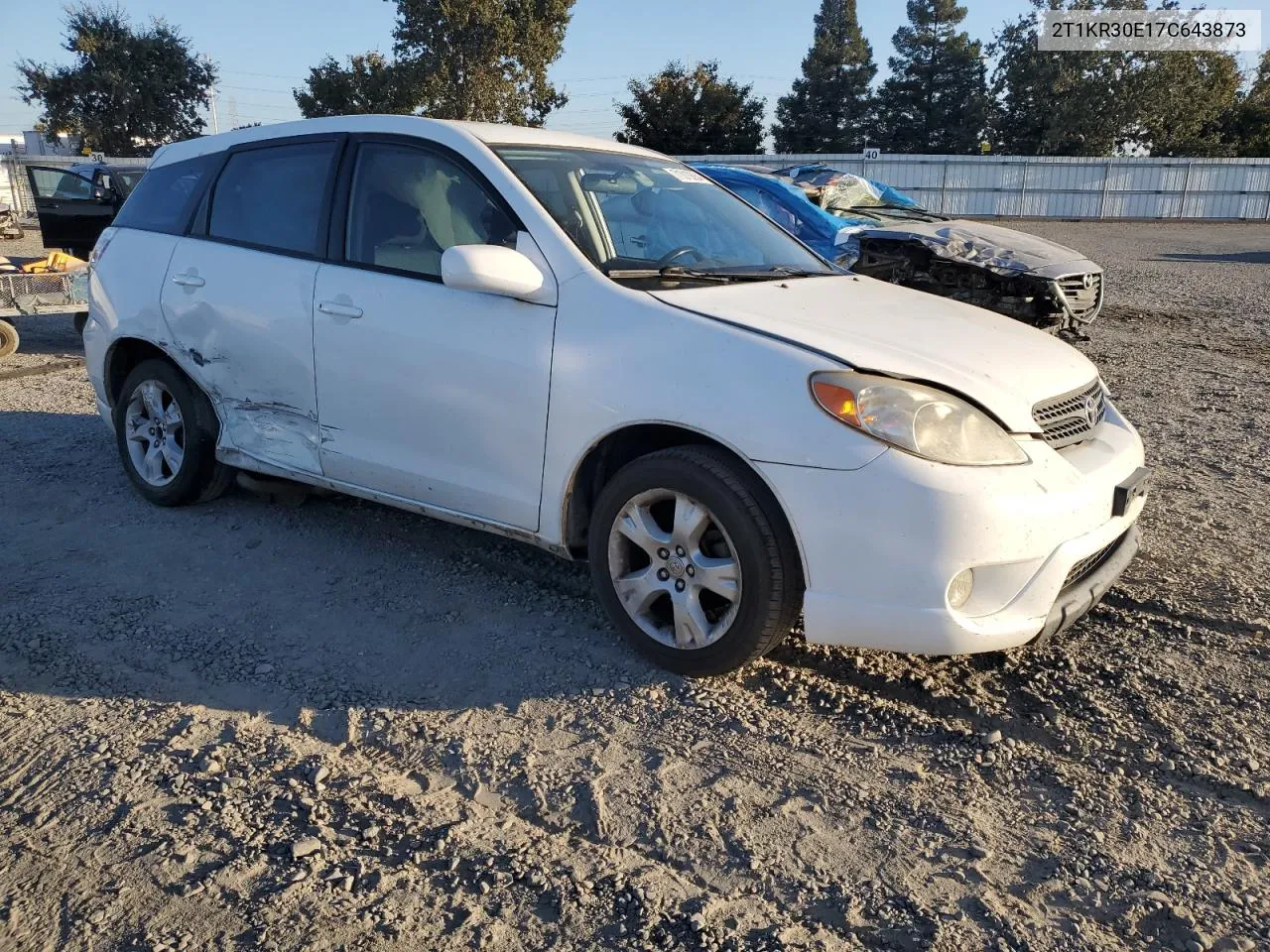 2007 Toyota Corolla Matrix Xr VIN: 2T1KR30E17C643873 Lot: 71010864