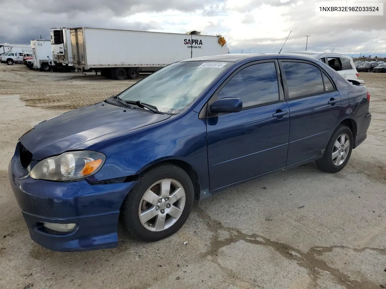 2008 Toyota Corolla Ce VIN: 1NXBR32E98Z033524 Lot: 42483974