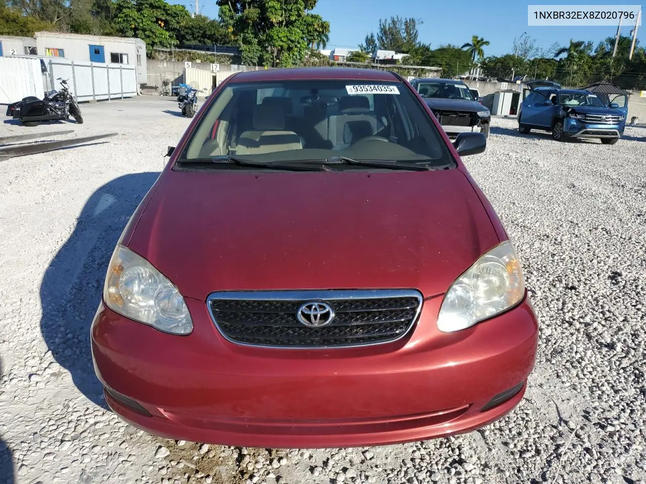 1NXBR32EX8Z020796 2008 Toyota Corolla Ce