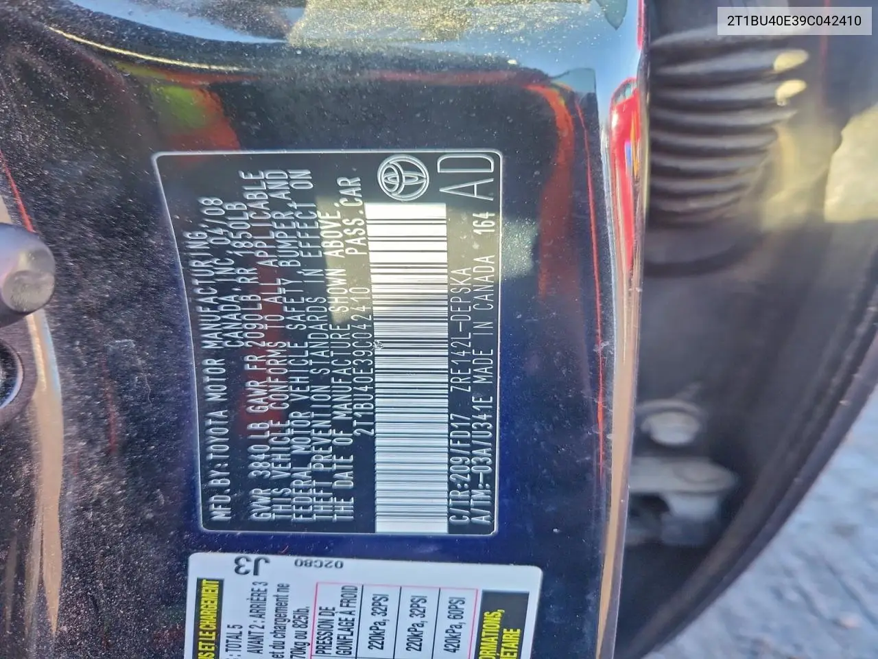 2T1BU40E39C042410 2009 Toyota Corolla Base