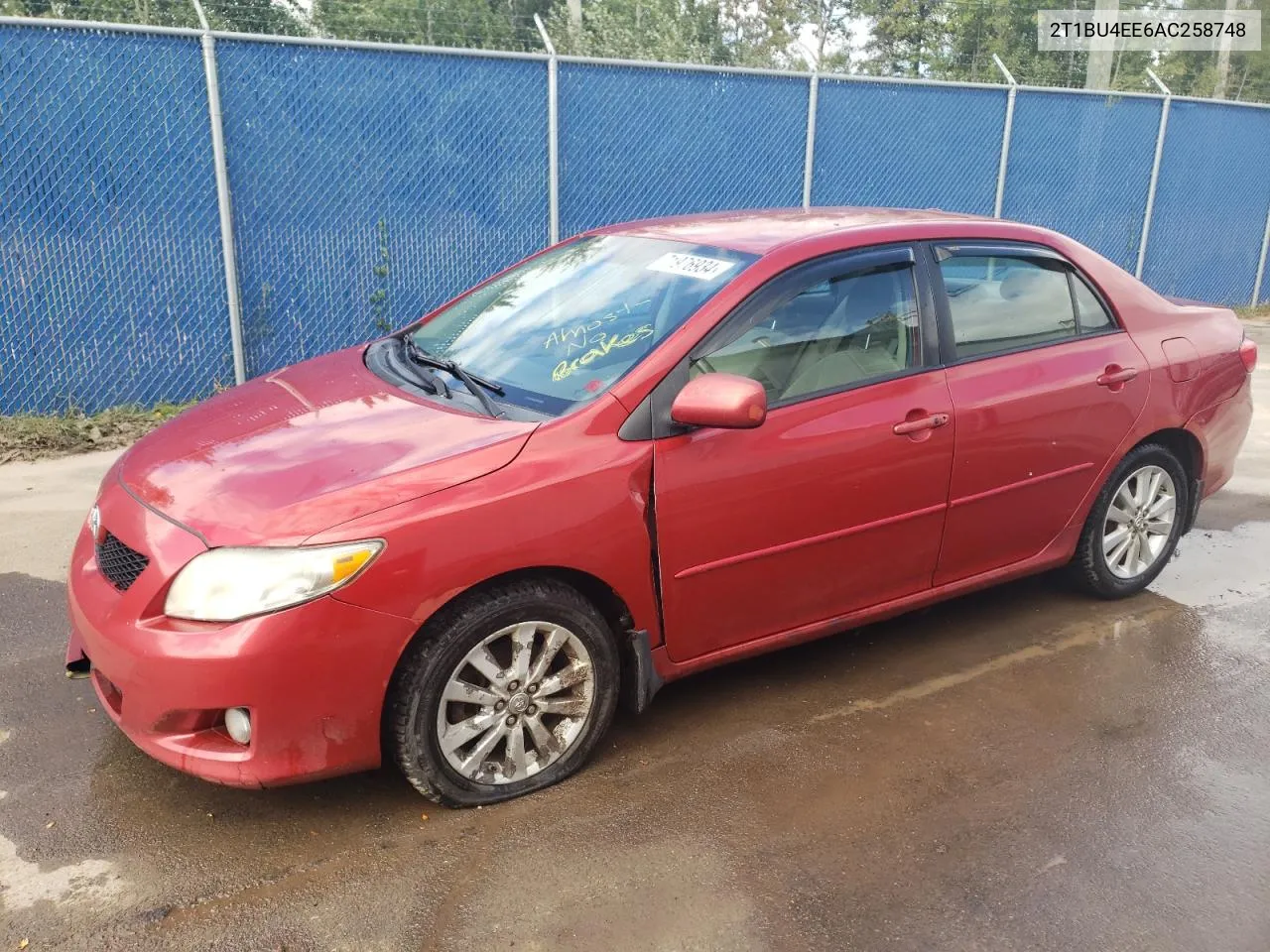 2010 Toyota Corolla Base VIN: 2T1BU4EE6AC258748 Lot: 71976934