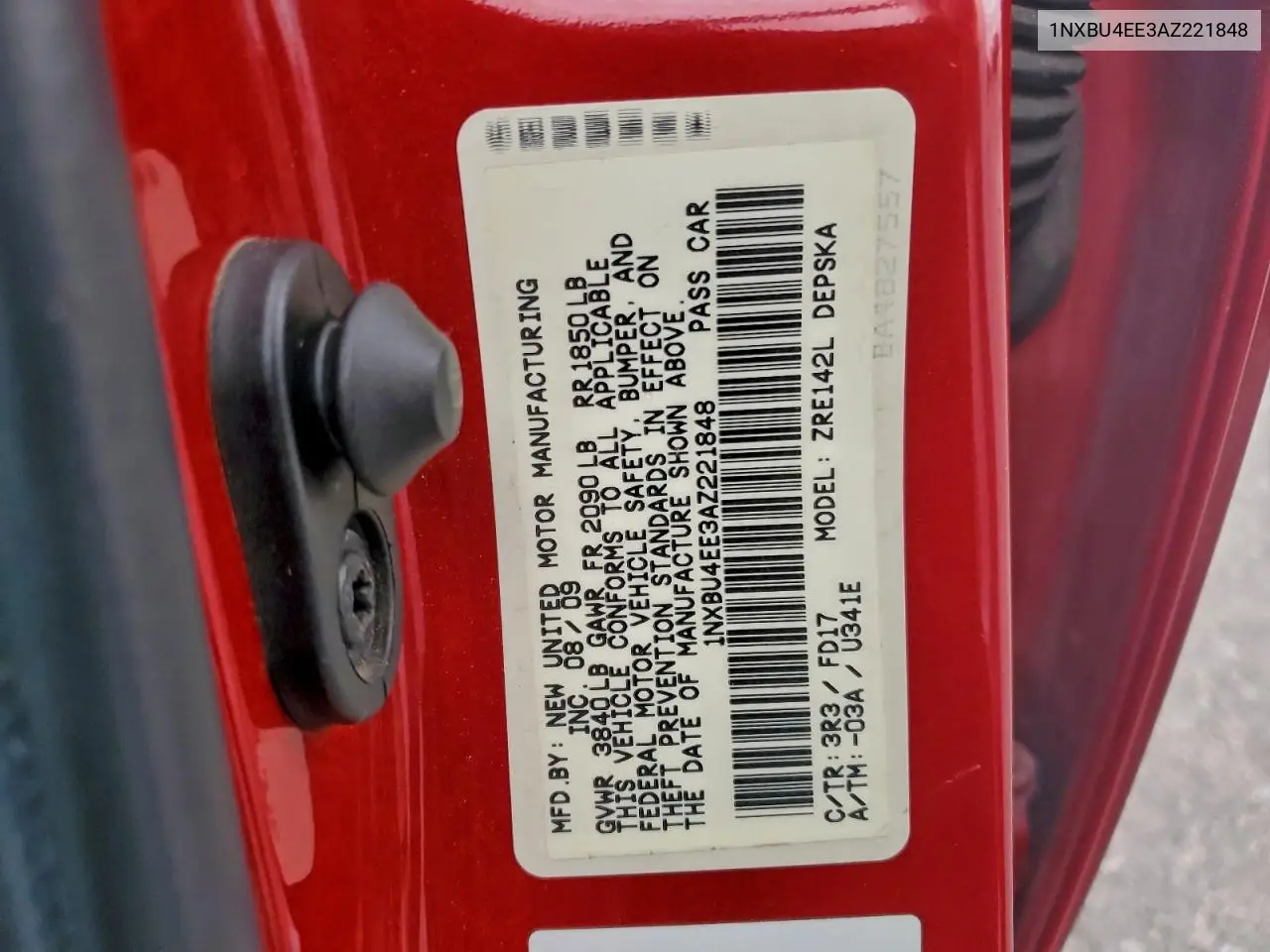 1NXBU4EE3AZ221848 2010 Toyota Corolla Base