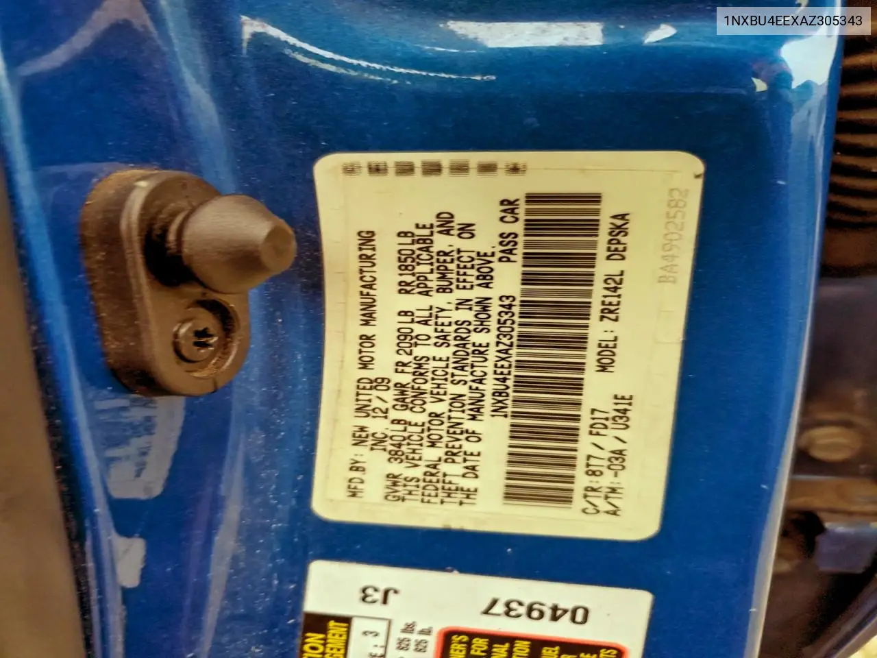 1NXBU4EEXAZ305343 2010 Toyota Corolla Base