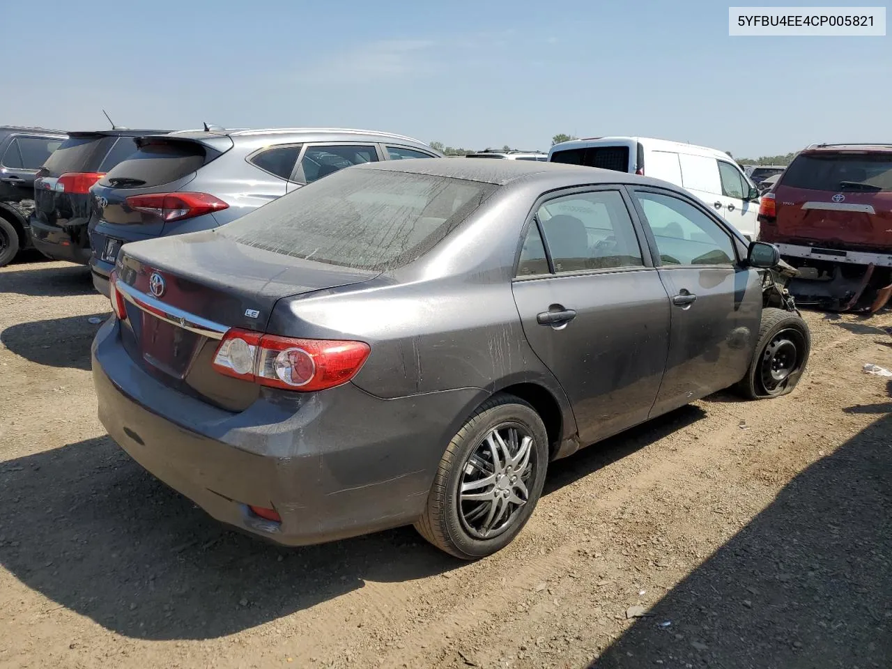 2012 Toyota Corolla Base VIN: 5YFBU4EE4CP005821 Lot: 68563374