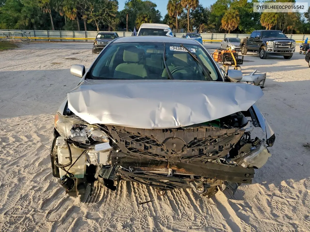 5YFBU4EE0CP016542 2012 Toyota Corolla Base