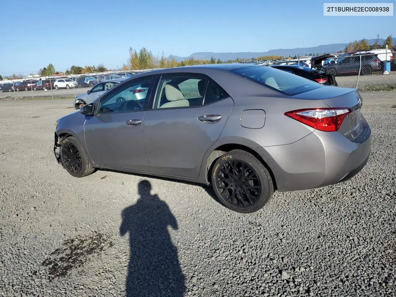 2T1BURHE2EC008938 2014 Toyota Corolla L