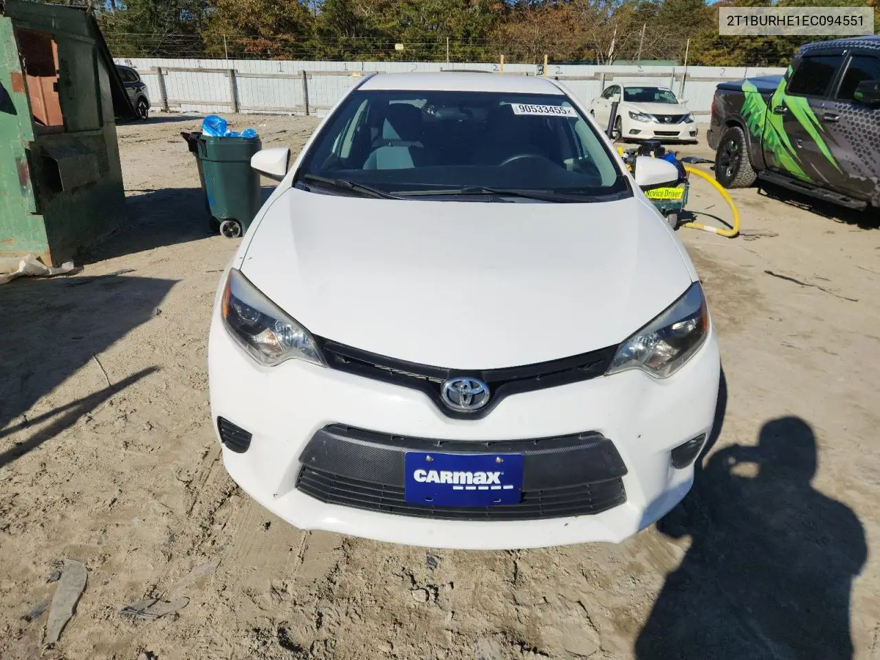 2T1BURHE1EC094551 2014 Toyota Corolla L
