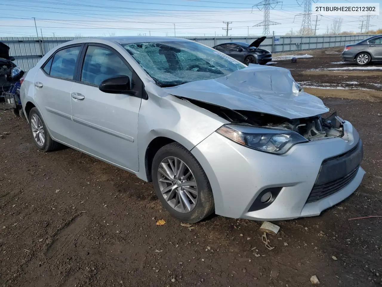 2T1BURHE2EC212302 2014 Toyota Corolla L