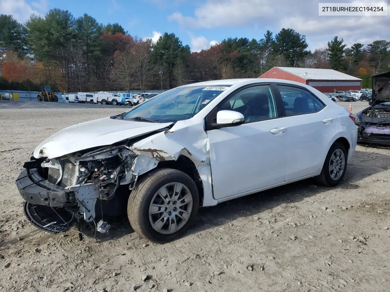 2T1BURHE2EC194254 2014 Toyota Corolla L