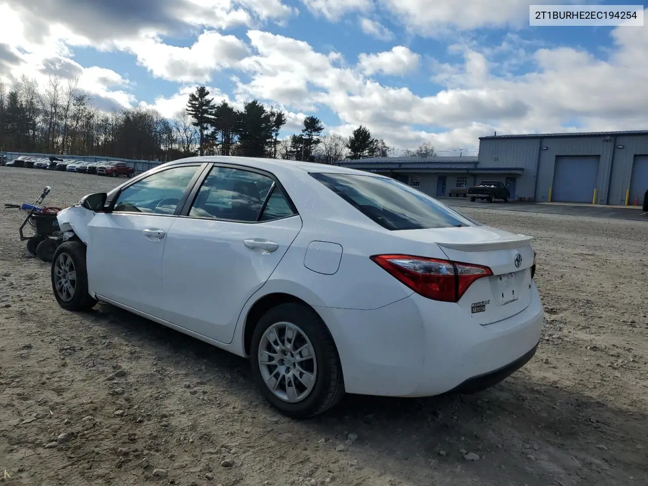 2T1BURHE2EC194254 2014 Toyota Corolla L