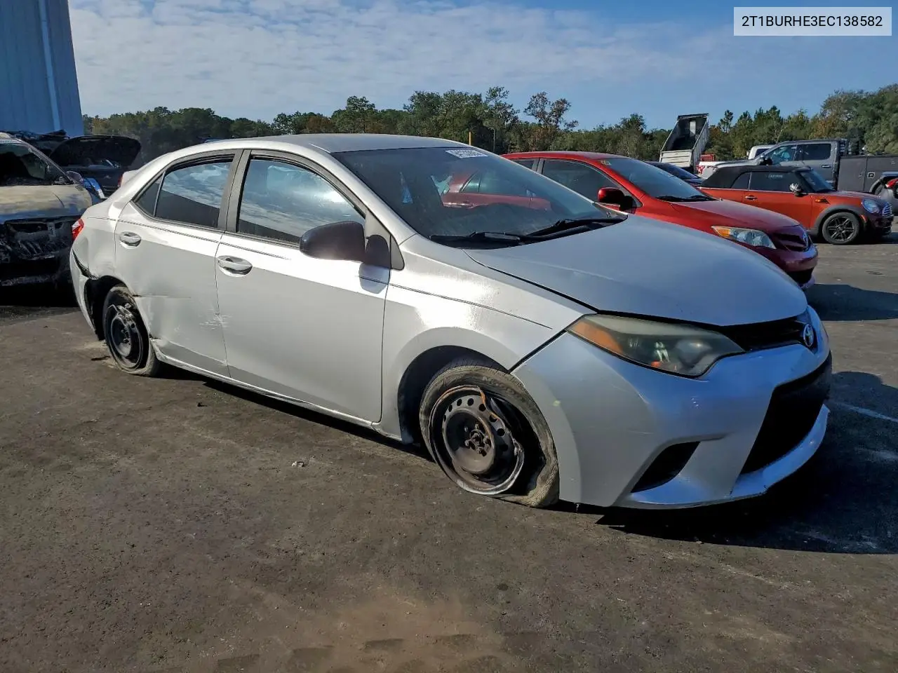 2T1BURHE3EC138582 2014 Toyota Corolla L