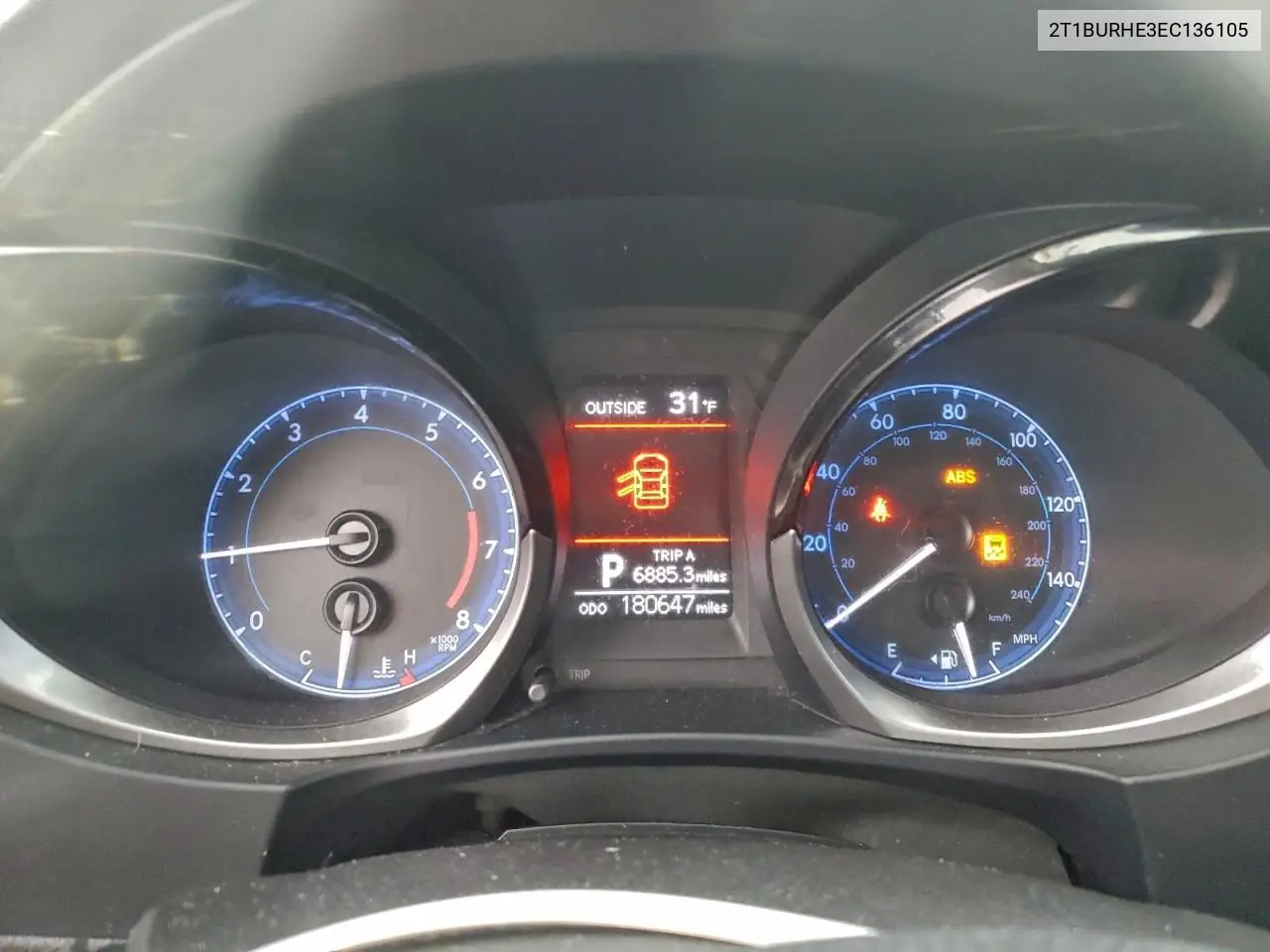 2T1BURHE3EC136105 2014 Toyota Corolla L