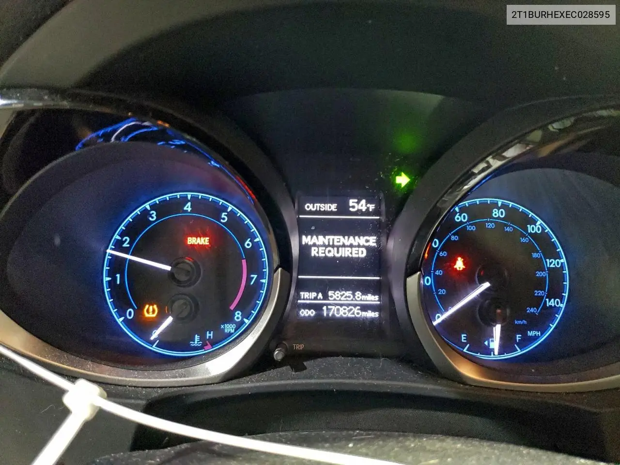 2T1BURHEXEC028595 2014 Toyota Corolla L