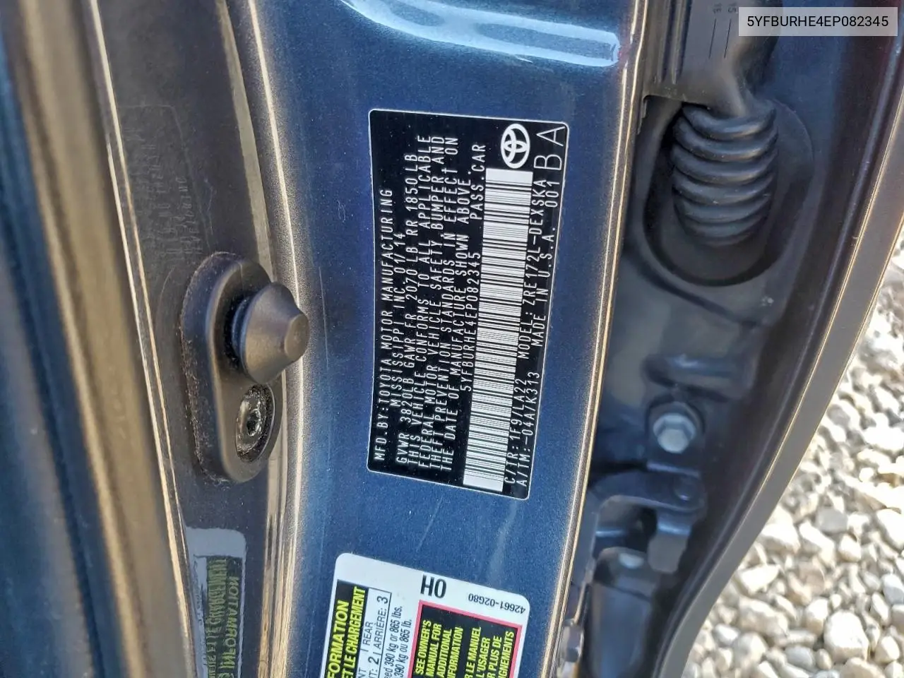 5YFBURHE4EP082345 2014 Toyota Corolla L