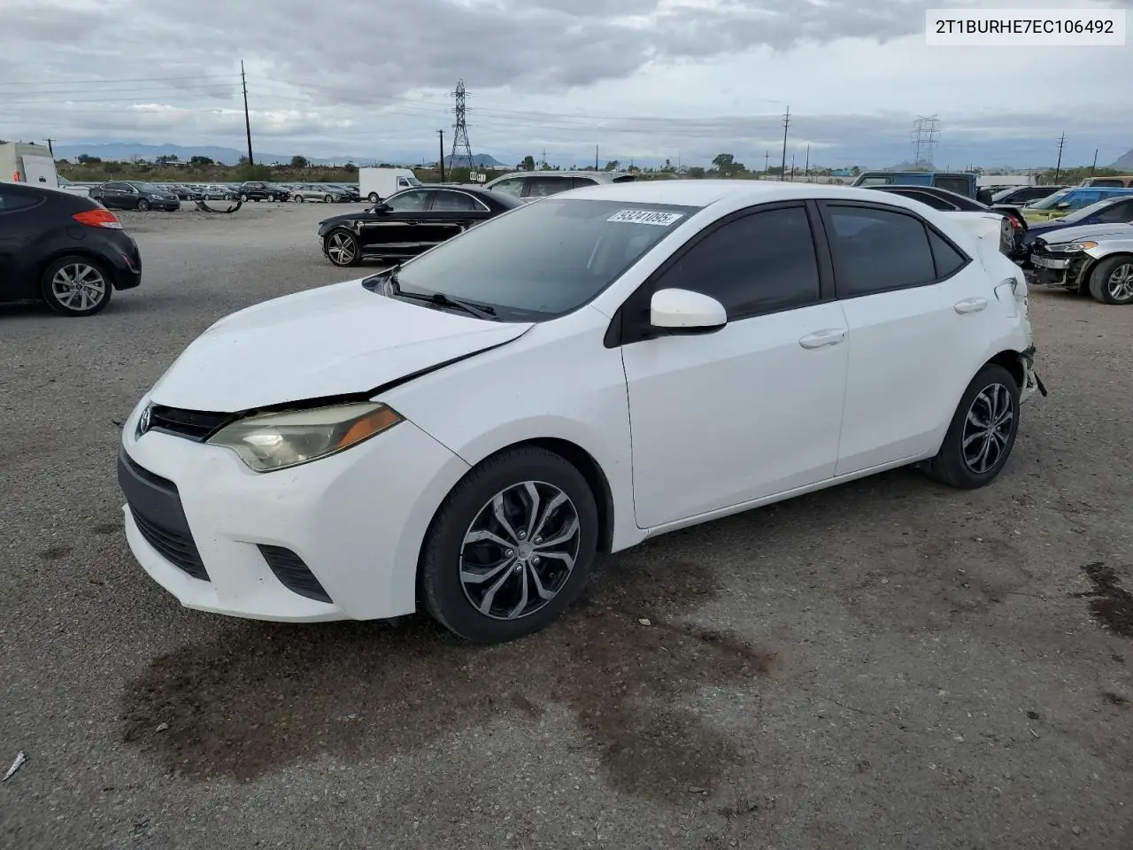 2T1BURHE7EC106492 2014 Toyota Corolla L