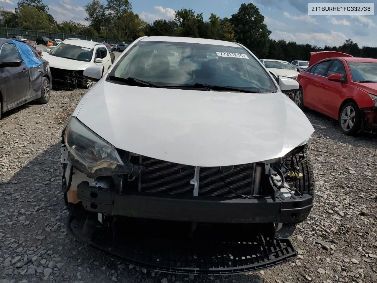 2015 Toyota Corolla L VIN: 2T1BURHE1FC332738 Lot: 72911514