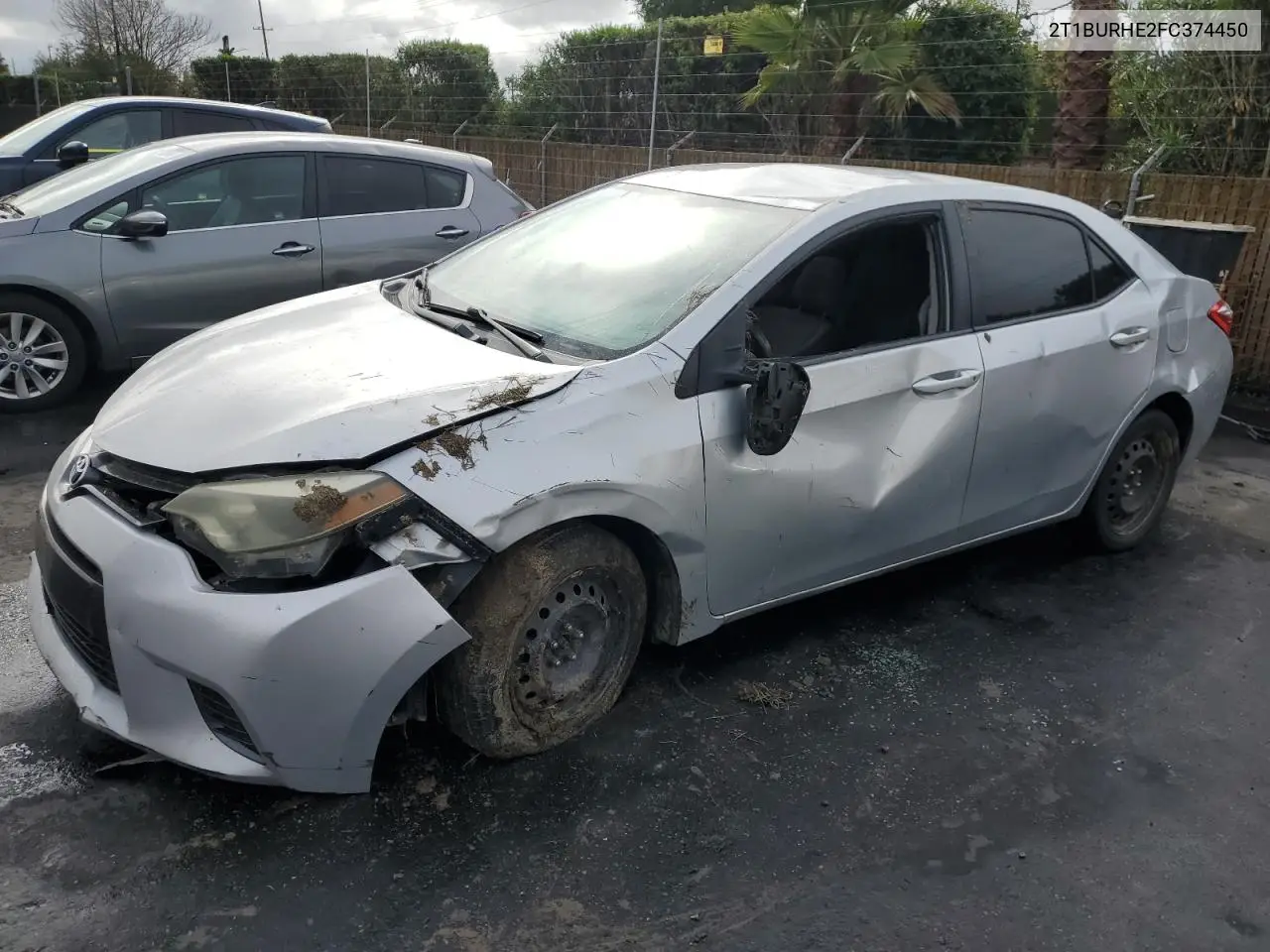 2T1BURHE2FC374450 2015 Toyota Corolla L
