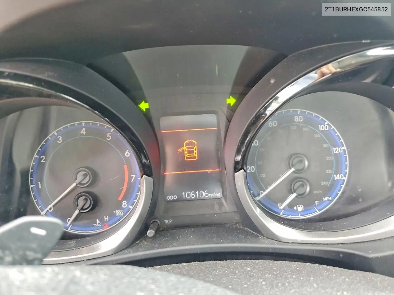 2T1BURHEXGC545852 2016 Toyota Corolla S Plus