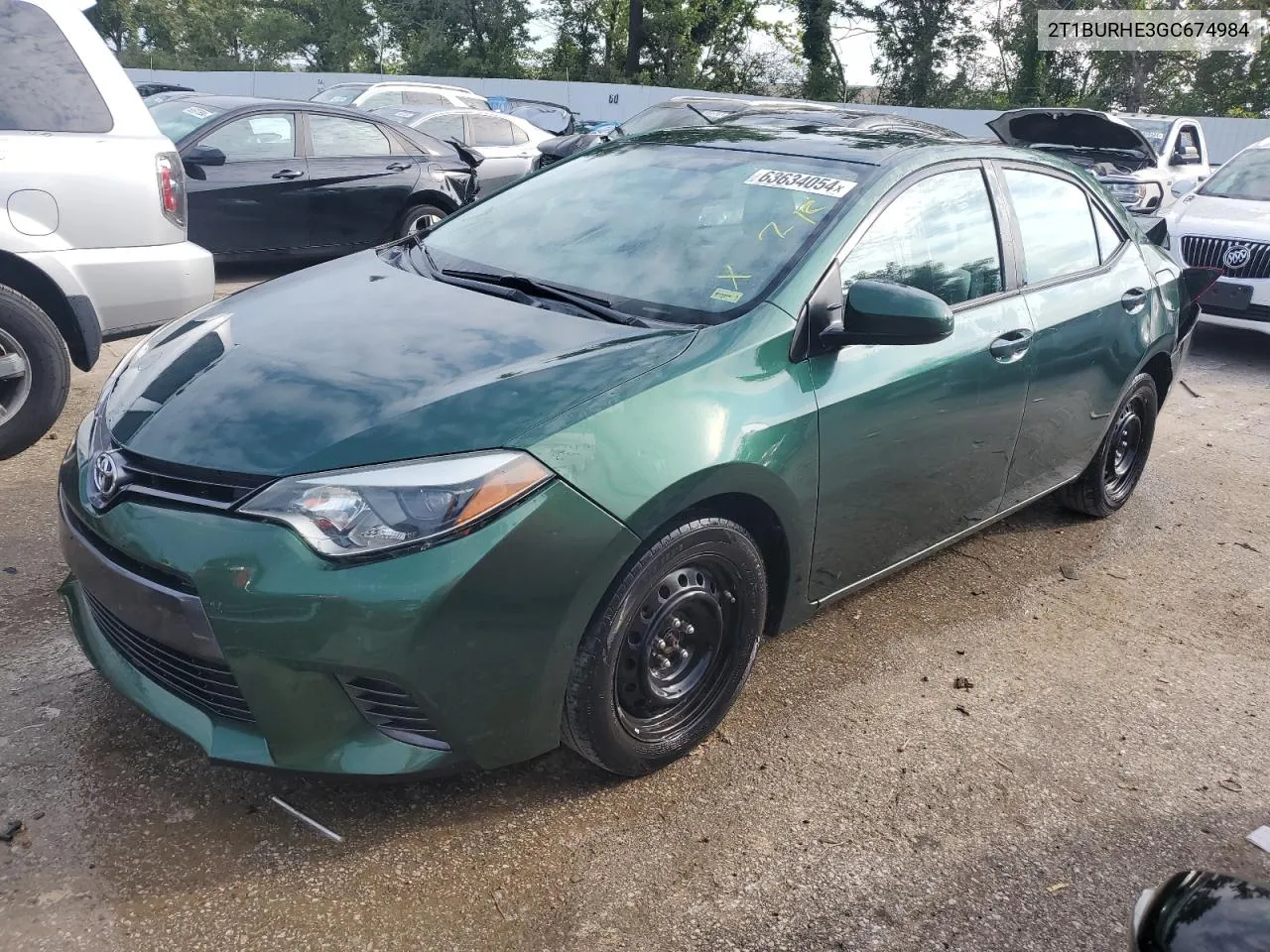 2T1BURHE3GC674984 2016 Toyota Corolla L