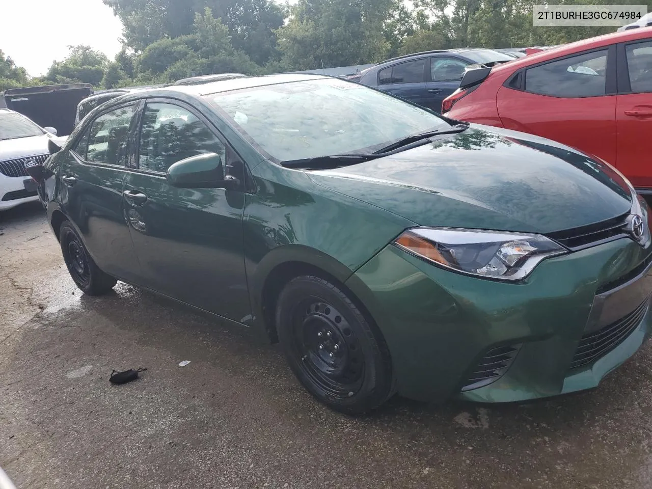 2016 Toyota Corolla L VIN: 2T1BURHE3GC674984 Lot: 63634054